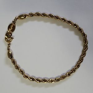 Gold Tone Napier Rope Braid Bracelet